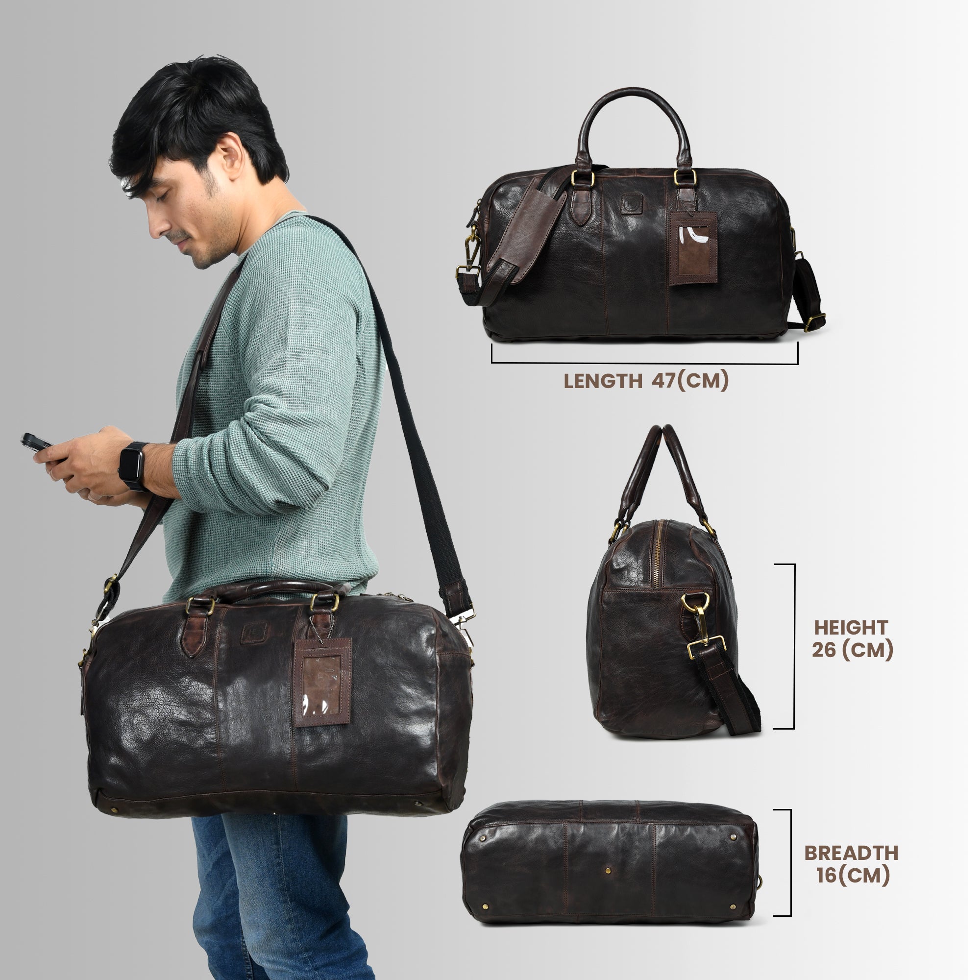Imperium Luxe Leather Duffel - Tan Colour